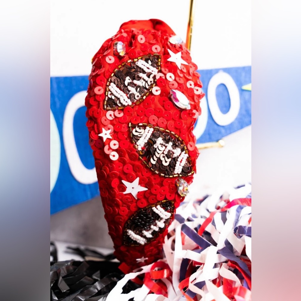 NWT Winning Team Red Sequin Knot Headband